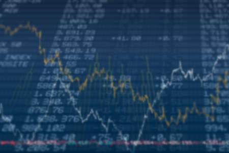 Abstract illustration of financial data processing against blue background. global finances and...