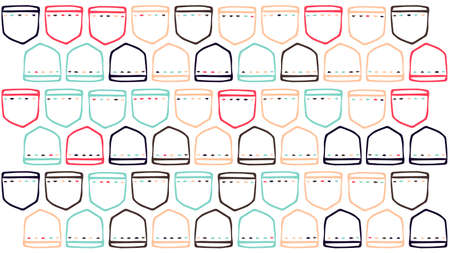 Abstract illustration of multicolor diapers icons in seamless pattern against white background. illustrations with seamless pattern background conceptの写真素材
