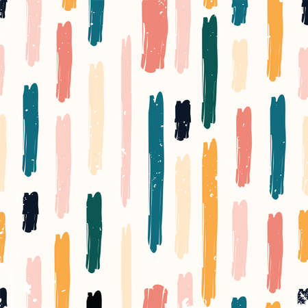 Multiple pink, green and yellow smudges of paint on white background. colour and shape concept digitally generated image.の写真素材