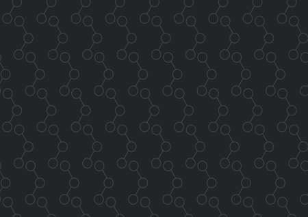 Multiple rows of light grey circles linked in formation of dark grey background. colour and shape...