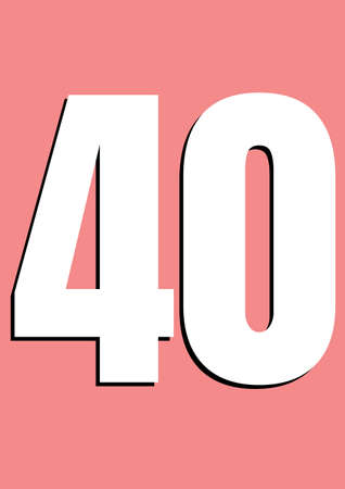Digitally generated image of 40 number text against pink background. birthday card template design conceptの写真素材