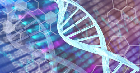 Dna structure and chemical structures against stock market data processing. global finance and...