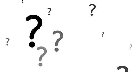 Illustration of multiple black and grey question marks on white background. unknown, interpunction...