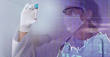 Composition of medical data processing over in face mask and covid 19 tube blood sample. global...