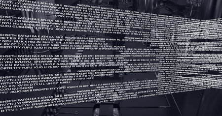 Composition of digital data processing over computer circuit board background. global technology, connections and networking concept digitally generated image.の写真素材