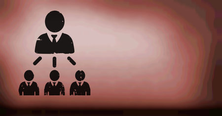 Composition of network of black business people icons over pink background. global networking, business and digital interface concept digitally generated image.の写真素材