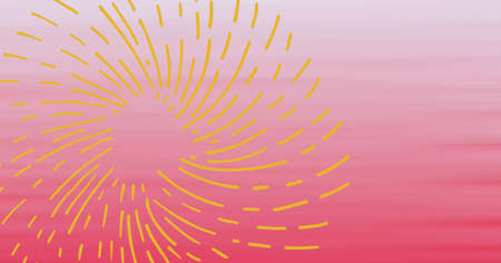 Composition of fireworks with copy space on pink background. party and celebration concept digitally generated image.の写真素材