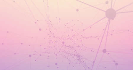 Digitally generated image of network of molecular structures against gradient background. global networking and connections technology conceptの写真素材