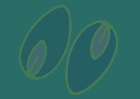 Digitally generated image of colorful decorative leaf design against green background. invitation card template design conceptの写真素材