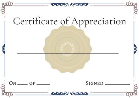 Certificate of appreciation with decorative wreath and frame pattern with copy space. certificate...
