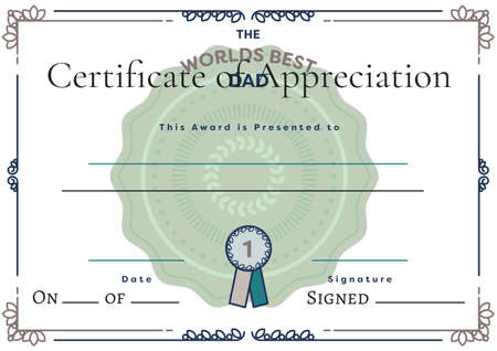 Certificate of appreciation with decorative wreath and frame pattern with copy space. certificate template design conceptの写真素材
