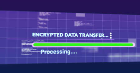 Image of encrypted data transfer text flickering digital interface on screen. global connections, data processing, computing and digital interface concept digitally generated image.の写真素材