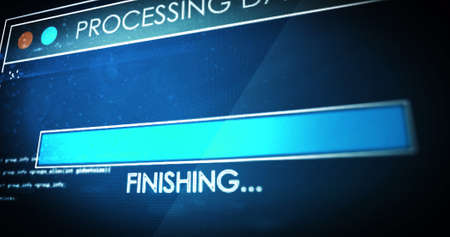 Image of processing data text digital interface flickering on screen. global connections, data...