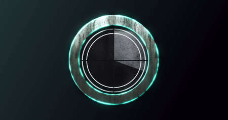 Image of digital interface countdown waiting circle loading on black background. technology, computing and digital interface concept digitally generated image.の写真素材