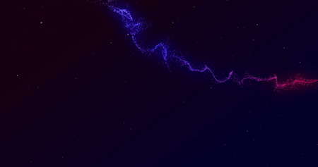 Twisting light trail of glowing red and blue moving rapidly across a black background. energy, light, colour and movement concept, digitally generated image.の写真素材