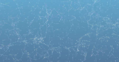 Image of moving white 3d plexus structure spinning with network of connections, information flowing...