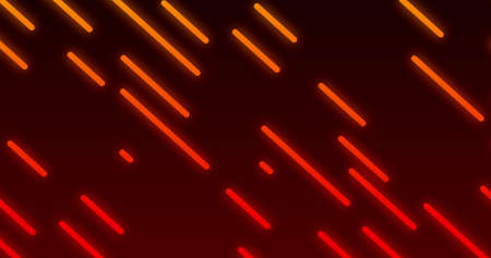 Image of multiple glowing red diagonal lines moving on seamless loop. colour and movement concept...