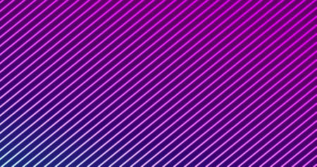 Image of glowing neon pink diagonal lines on black background. colour and movement concept digitally generated image.の写真素材