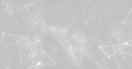 Image of multiple white lines forming network of connections spinning and moving in hypnotic motion...