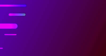 Image of colourful light trails moving on seamless loop in hypnotic motion on purple background. Colour light movement concept digitally generated image.の写真素材