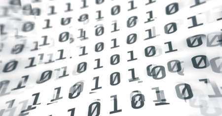 Digital image of binary coding data processing against white background. online computer security...