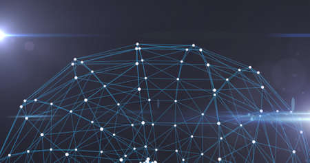 Image of digital network of connections forming globe. global online network technology connection...