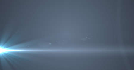 Image of glowing spot of blue light moving in hypnotic motion in seamless loop on blue background. Light colour and movement concept digitally generated image.の写真素材