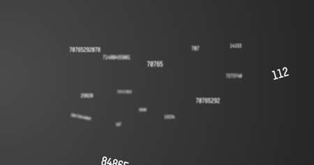 Sets of numbers changing at a fast pace moving forward in a vast empty space. the background is dark...