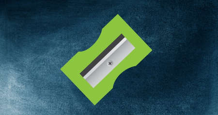 Image of pencil sharpener digital icons over black background. education, development and learning...
