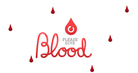 Composition of donate blood text on white background. positive awareness campaign concept digitally generated image.の写真素材