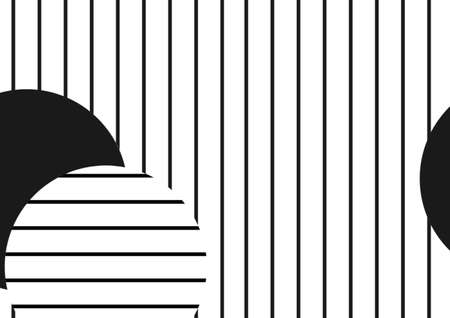 Composition of black and white shapes on white background. abstract background concept digitally generated image.の写真素材