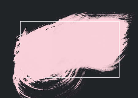 Composition of white frame and green shape on black background. abstract background concept digitally generated image.の写真素材