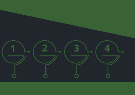 Composition of numbers and circles over green and black background. business communication concept digitally generated image.の写真素材