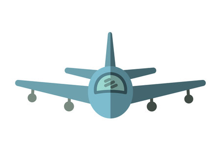 Composition of blue plane icon on white background. leisure and entertainment concept digitally generated image.の写真素材