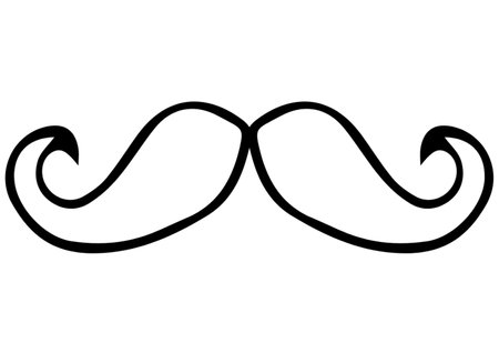 Composition of black moustache icon on white background. leisure and entertainment concept digitally generated image.の写真素材