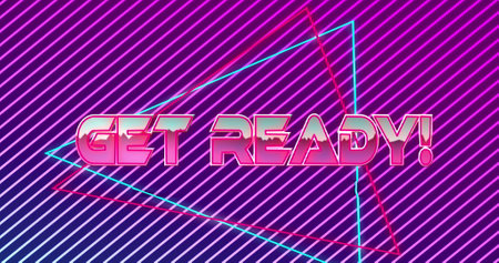 Image of you win text in pink metallic letters over triangles and glowing purple lines. Global...