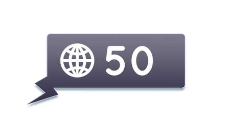 Image of chat bubble with a notification icon and numbers counting up. The background is white 4kの写真素材