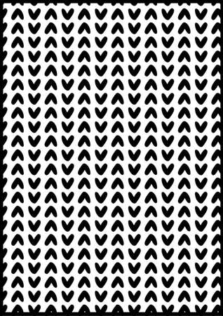 Digitally generated image of black abstract shapes in seamless pattern against white background....