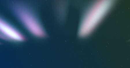 Image of winter scenery with aurora borealis on blue background. christmas, winter, tradition and celebration concept digitally generated image.の写真素材