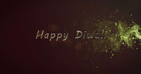 Image of happy diwali text over shooting star on black background. diwali, festival of lights, new year tradition and celebration concept digitally generated image.の写真素材