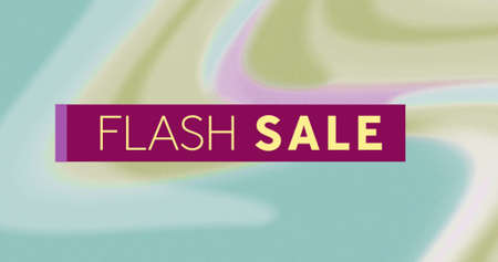 Image of flash sale on pastel colorful background. business, trade, sale and promotions concept digitally generated image.の写真素材