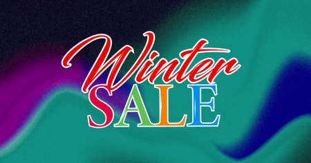 Image of winter sale on colorful background. business, trade, sale and promotions concept digitally generated image.