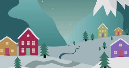 Image of a white silhouette of Santa Claus in sleigh being pulled by reindeers with full moon and cityscape in the background. Christmas festivity concept digitally generated image.の写真素材