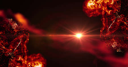 Image of red vapours and light moving on black background. movement, energy and form, abstract interface background concept digitally generated image.の写真素材