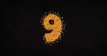 Image of new year's eve countdown and fireworks exploding on black background. new year's...
