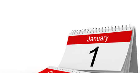 Discarded decemeber 31 page with january 1st showing on a daily calendar. new year and new year...