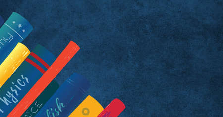 Image of 2nd january text over school books. education, school, 2nd of january substitute day and bank holiday concept digitally generated image.の写真素材