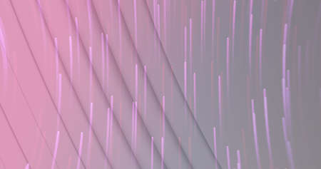 Image of light trails over white circles. global data processing, connections and digital interface concept digitally generated image.の写真素材