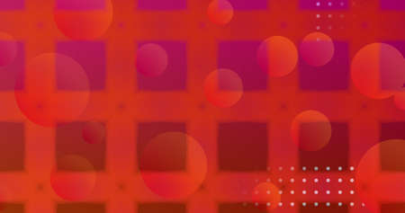 Image of orange spots over moving shapes. global data processing, connections and digital interface...