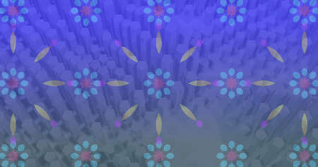 Image of moving columns over moving shapes. global data processing, connections and digital...